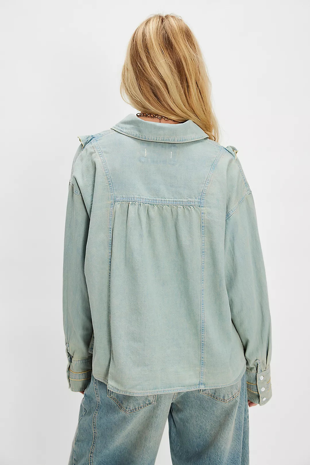 Tattered and Ruffled Top in Vintage Wash