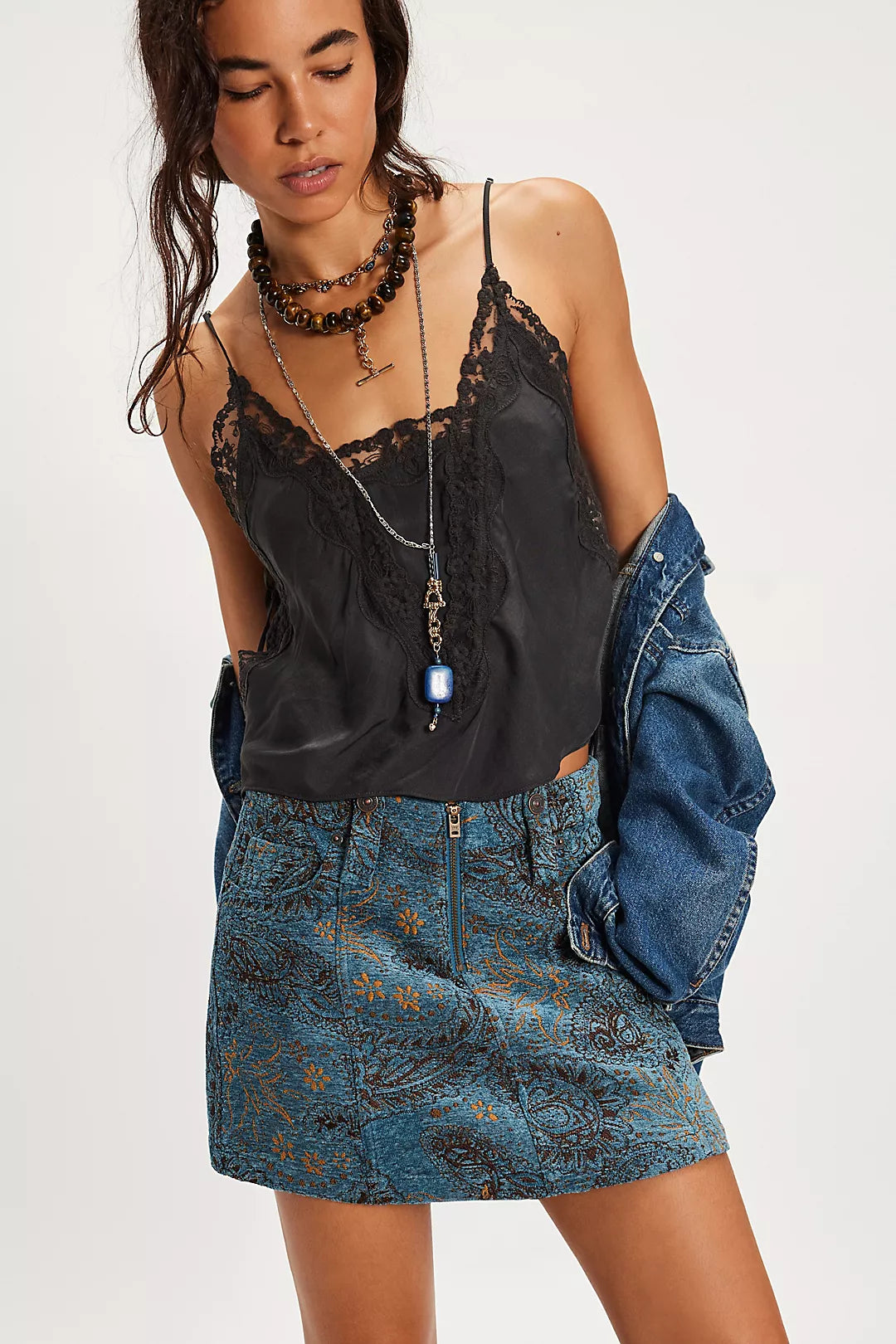 Micah Mini Skirt in Blue Combo