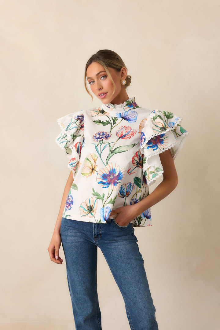 Blair Top / Bloom Print