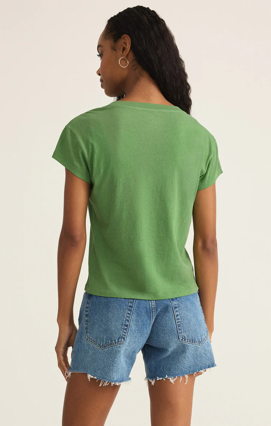 Modern V-Neck Tee in Lawn Green