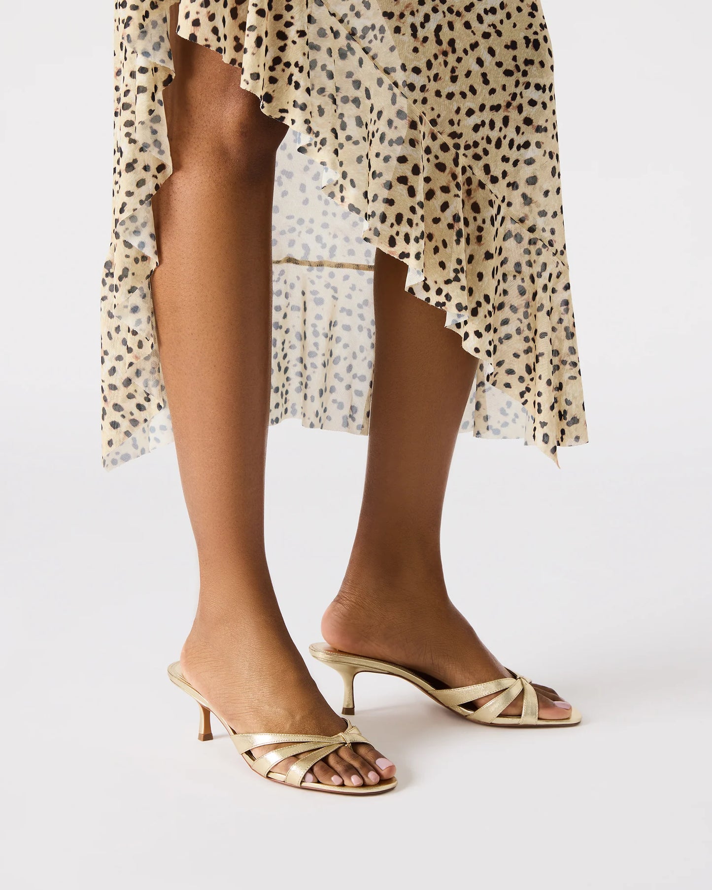 Cary Gold Leather Heels