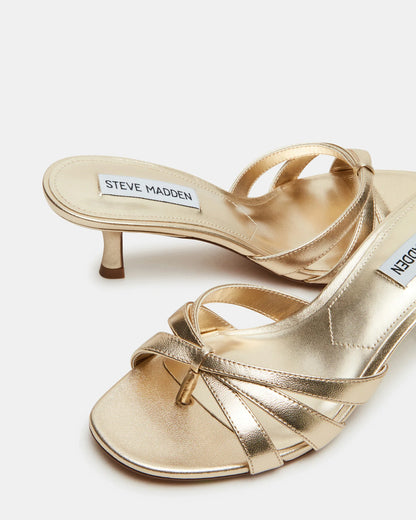 Cary Gold Leather Heels