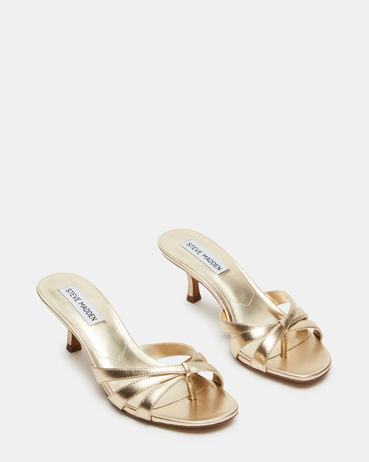 Cary Gold Leather Heels