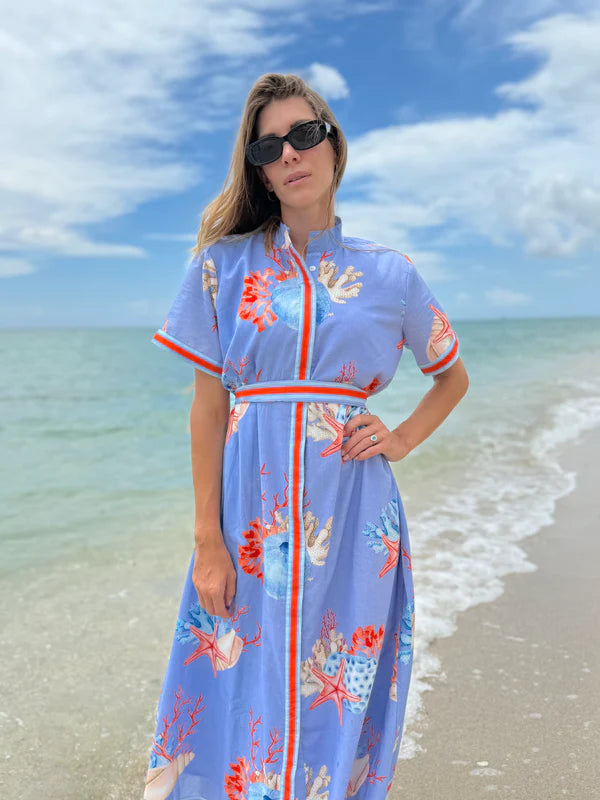 Sydney Shirtdress - Seashells Periwinkle *