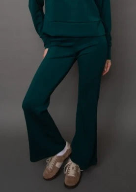 Flamme Signature Soft Knit Pull On Flare Pant | Dark Green