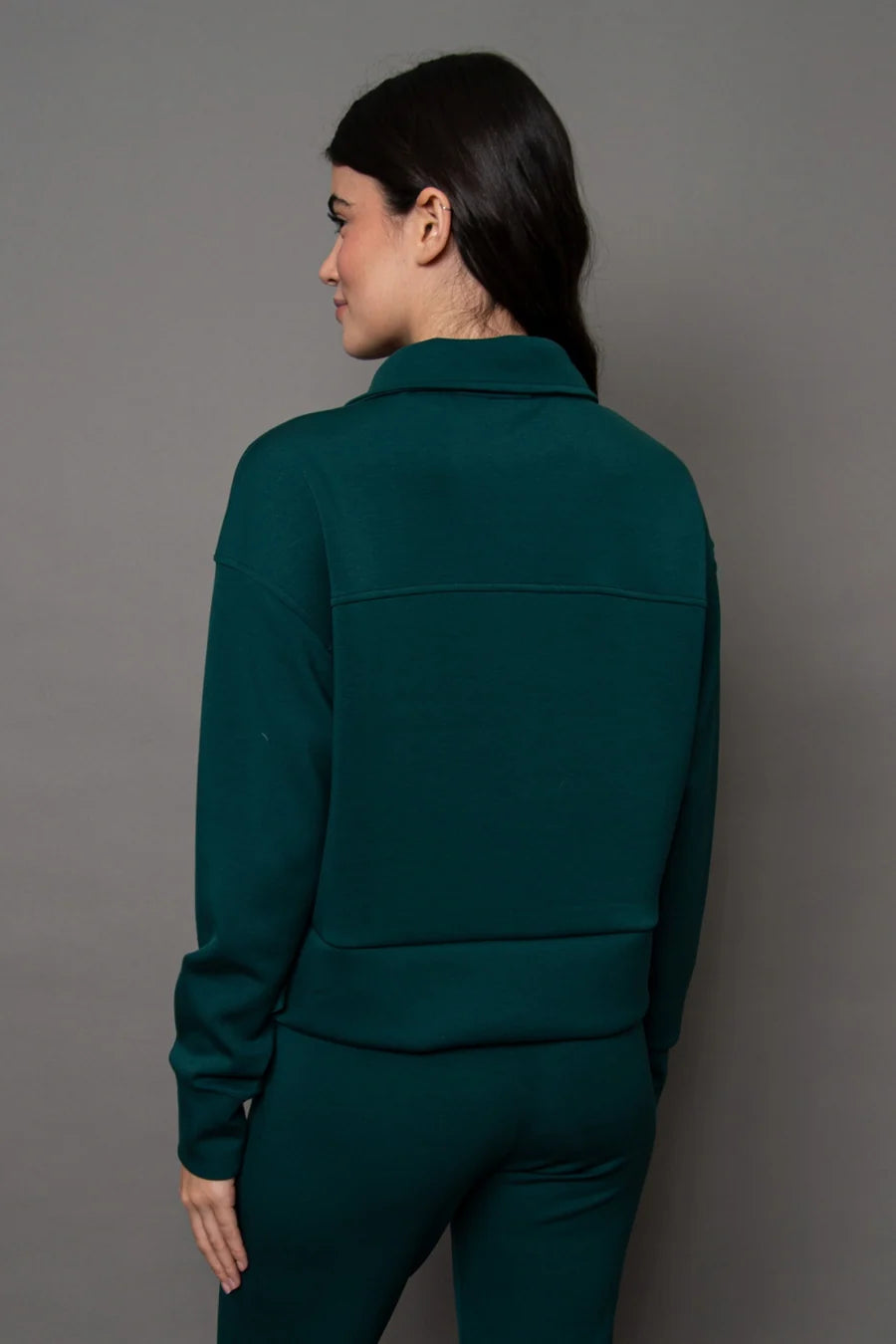 MAYURA SIGNATURE SOFT KNIT HALF ZIP PULLOVER | Dark Green