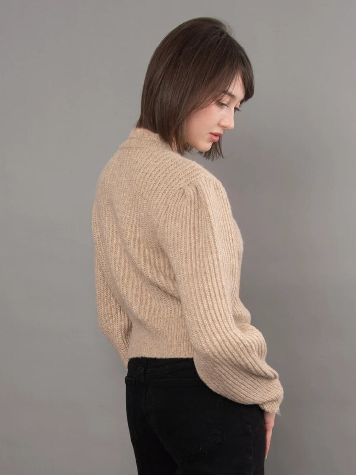 Trudy Long Sleeve Cardigan | Taupe