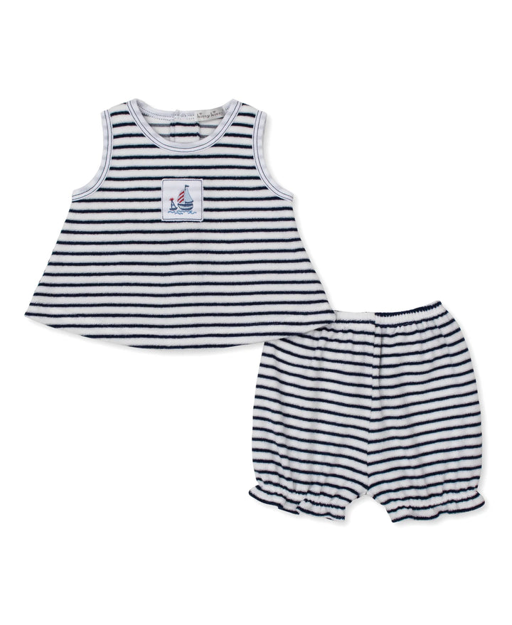 Terry Sunsuit Set Stripes | Navy