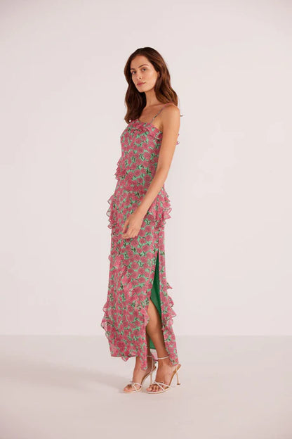 Grace One Shoulder Maxi Dress Carnation-Ditzy *