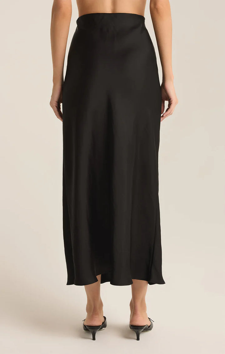 Europa Poly Sheen Skirt Black