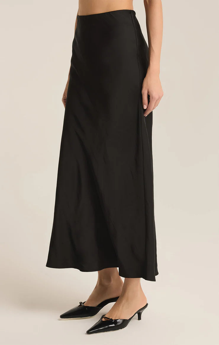 Europa Poly Sheen Skirt Black