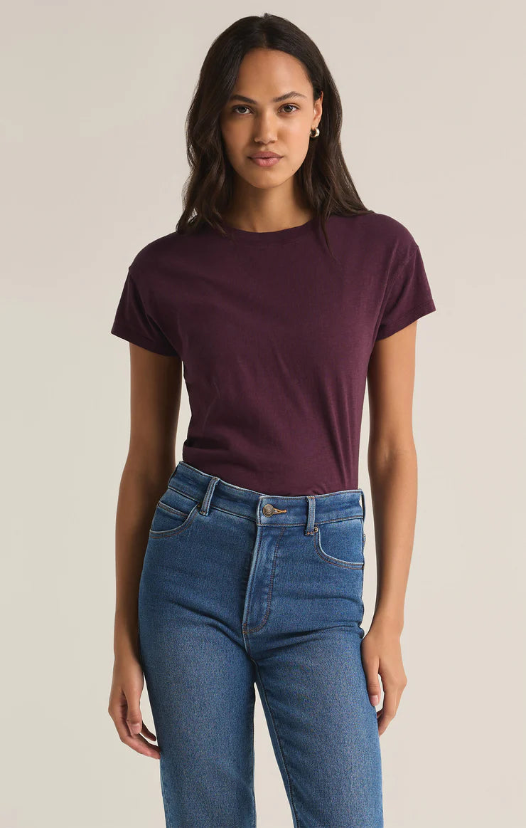 Modern Slub Tee Berry Wine