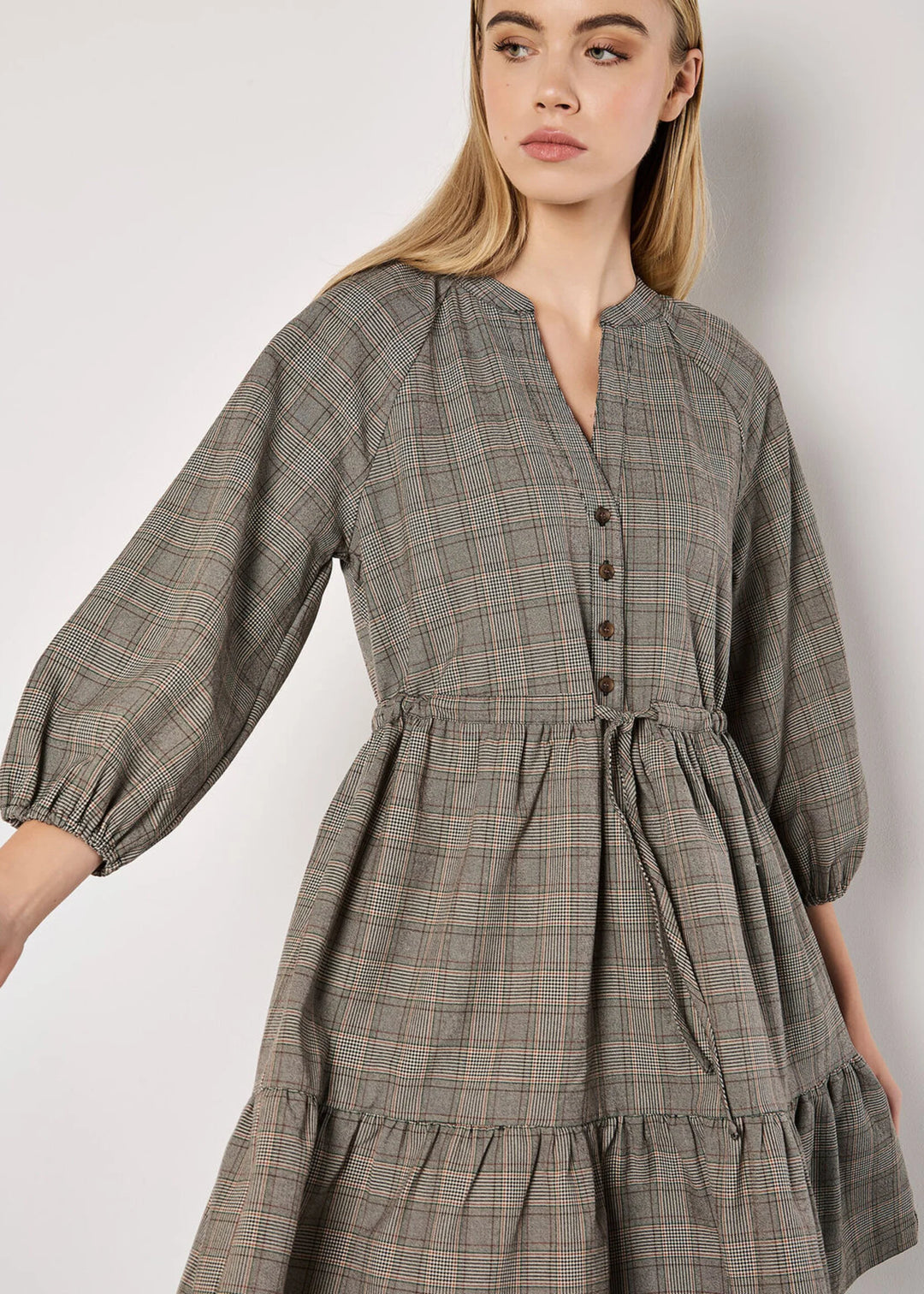 Heritage Check Ruffle Hem Mini Dress