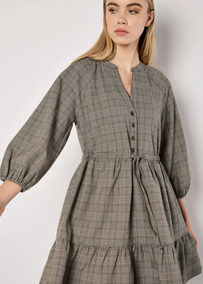 Heritage Check Ruffle Hem Mini Dress *