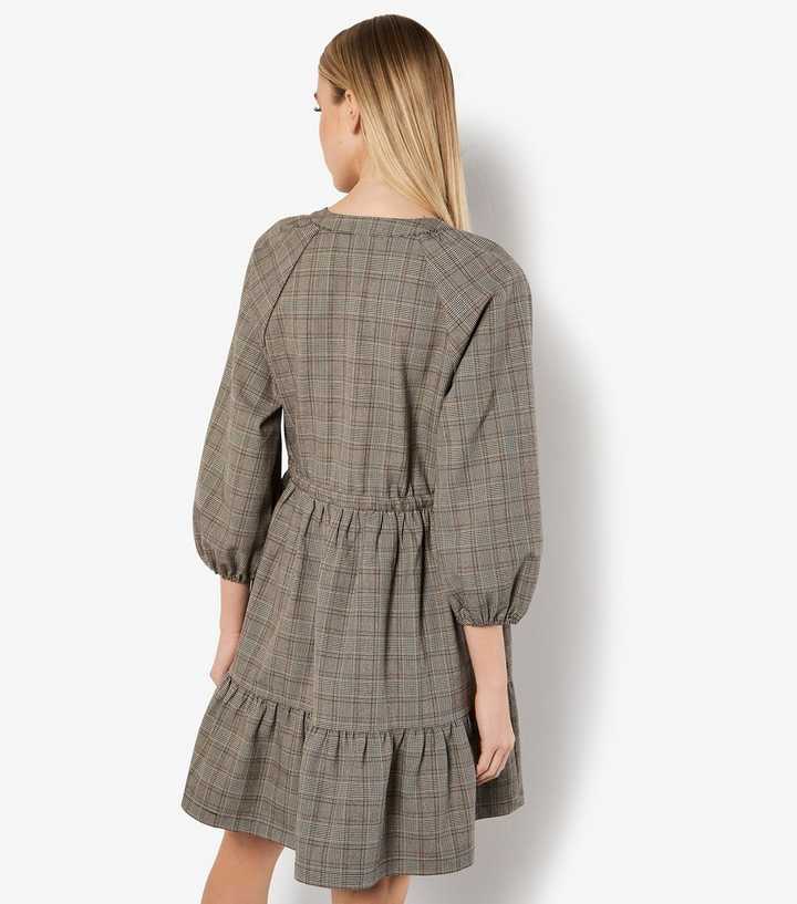 Heritage Check Ruffle Hem Mini Dress *