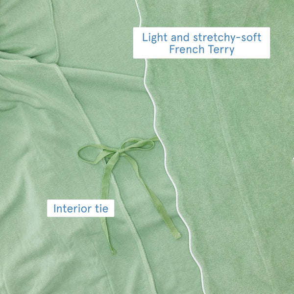 Scalloped Long Lightweight Robe | Basil