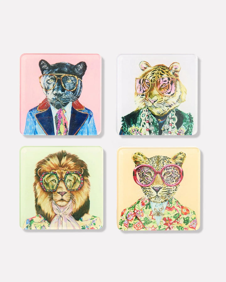 Big Cats Acrylic Coaster | Set of 4