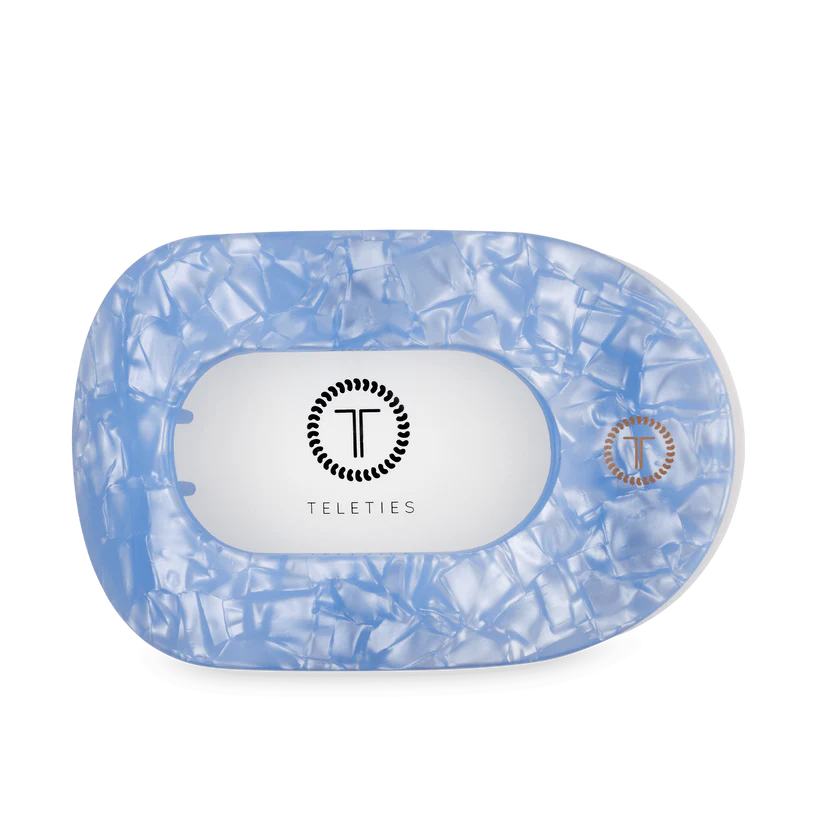 Blue Lagoon Large Flat Round Hair Clip