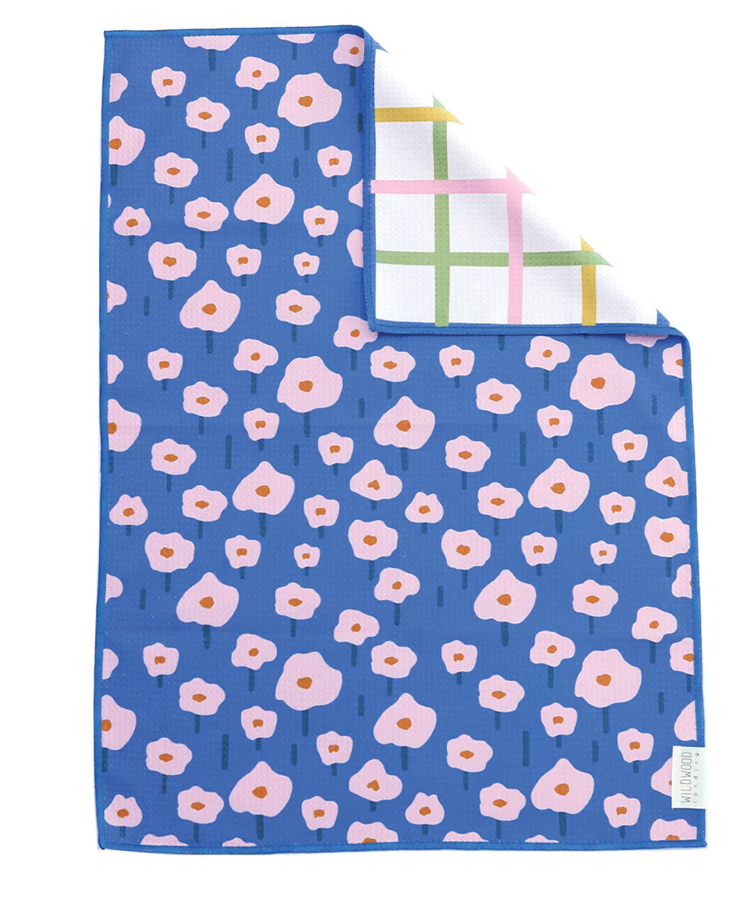Blue Poppies Reversible Microfiber Hand Towel