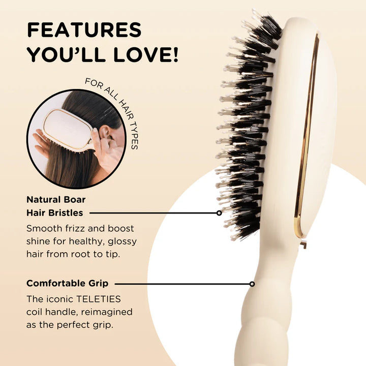 Boar Bristle Hair Brush - Tan