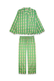 Scalloped Flora Green Long Set *