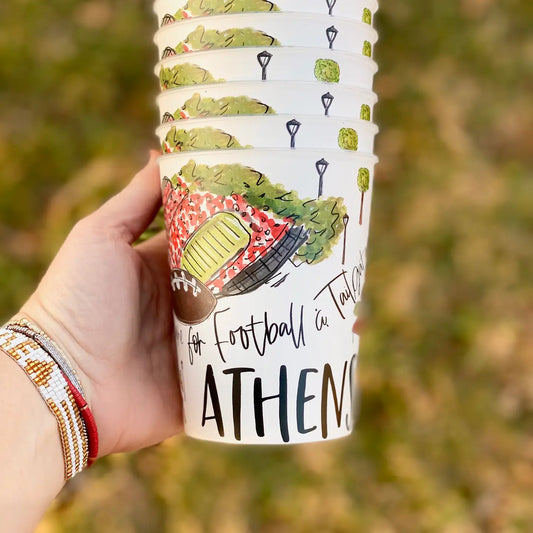 Athens, GA Reusable College Town Cups -Set of 6