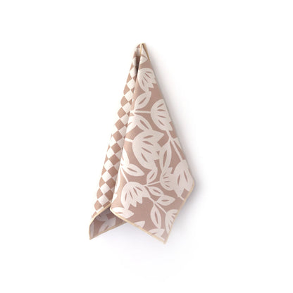 Checkmate Tan Reversible Microfiber Hand Towel