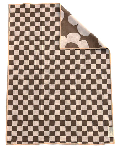 Checkmate Brown Reversible Microfiber Hand Towel