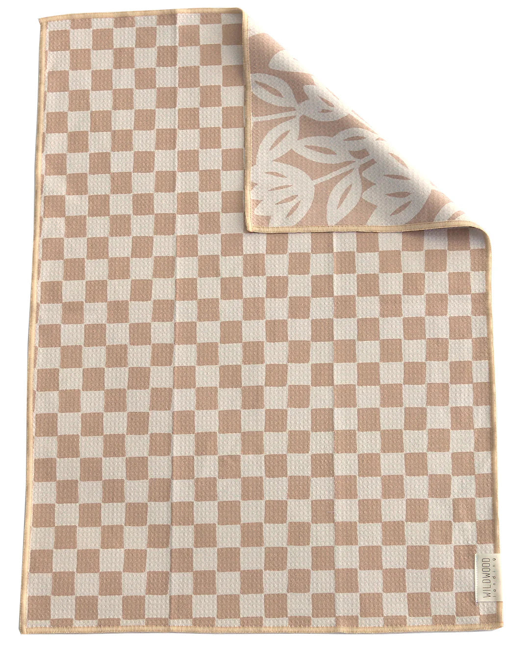 Checkmate Tan Reversible Microfiber Hand Towel