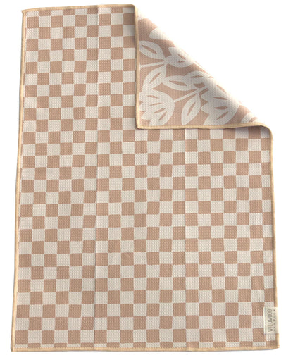 Checkmate Tan Reversible Microfiber Hand Towel
