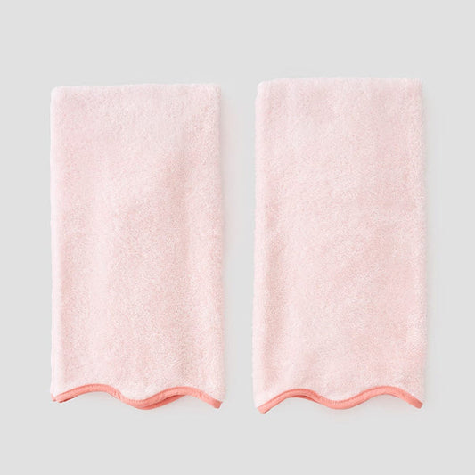 Ballet Pink Scalloped Hand Towel | Coral Edge
