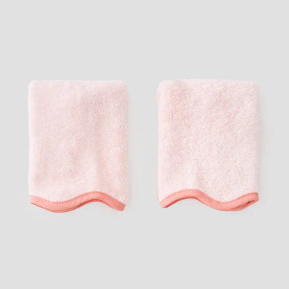Ballet Pink Scalloped Washcloth | Coral Edge - Set of 2