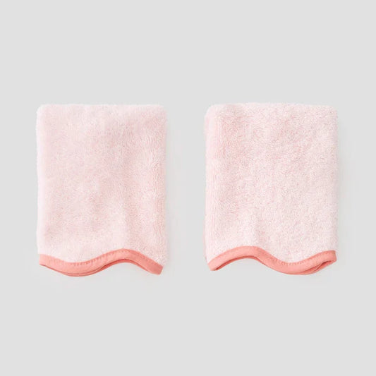 Ballet Pink Scalloped Washcloth | Coral Edge - Set of 2