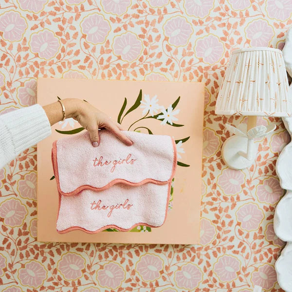 Ballet Pink Scalloped Washcloth | Coral Edge - Set of 2