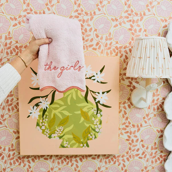 Ballet Pink Scalloped Hand Towel | Coral Edge