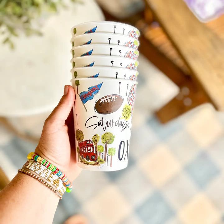 Oxford, MS Reusable College Town Cups | Set of 6
