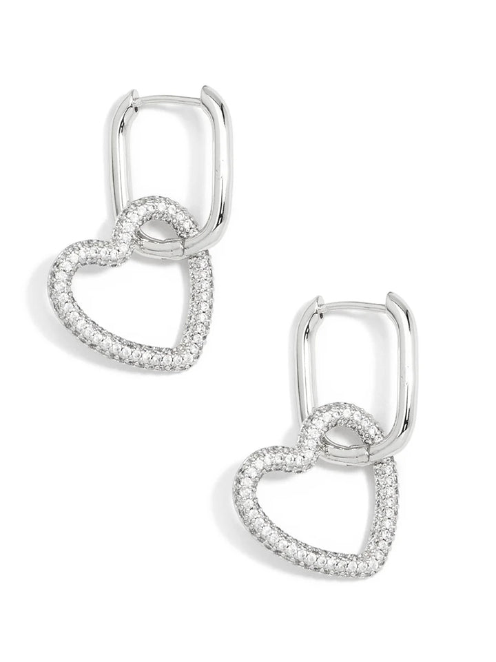 Classic Crystal Heart Link Drop Earring