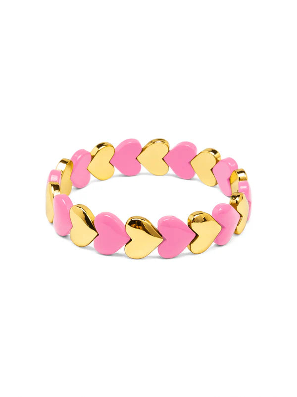 Enamel Heart Stack Stretch Bracelet