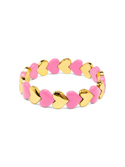 Enamel Heart Stack Stretch Bracelet