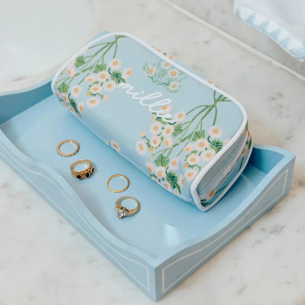 Laquered Hydrangea Blue Tray | Large