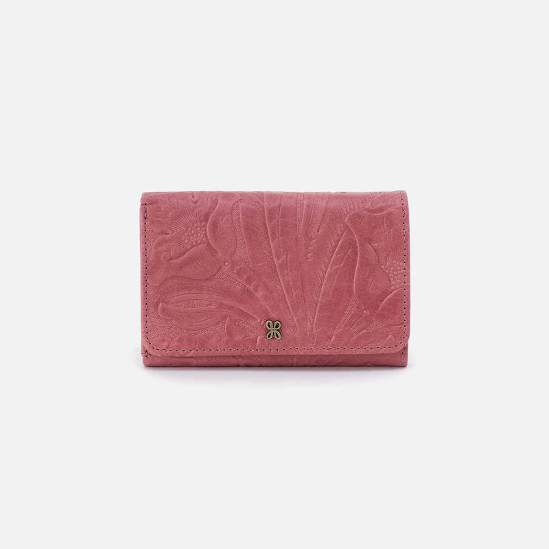 Jill Trifold Wallet - Mauve Tooled Emboss