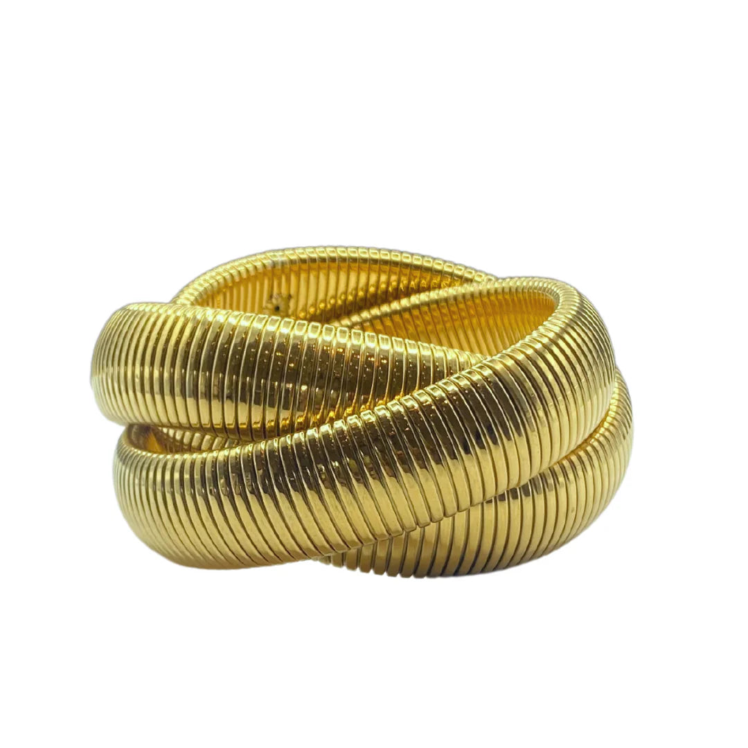 Gold Twisted Cobra Bracelet - Large