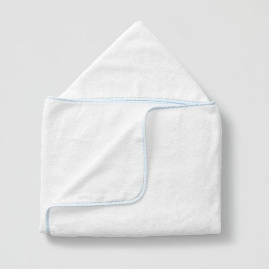Gingham Hooded Kids Towel | Light Blue