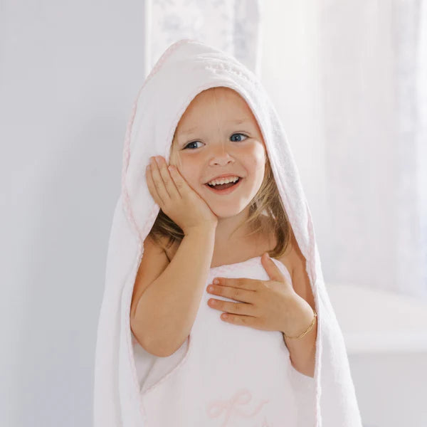 Gingham Hooded Kids Towel | Light Pink