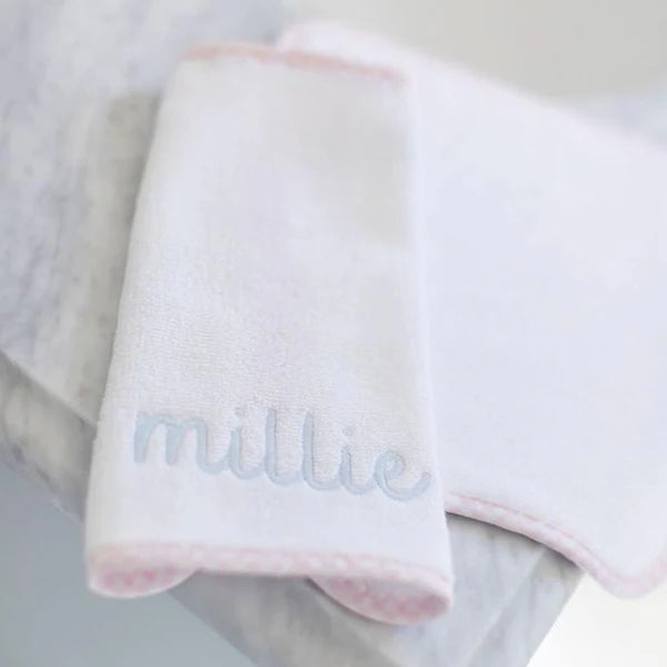 Gingham Baby Washcloths | Light Pink - Set of 2