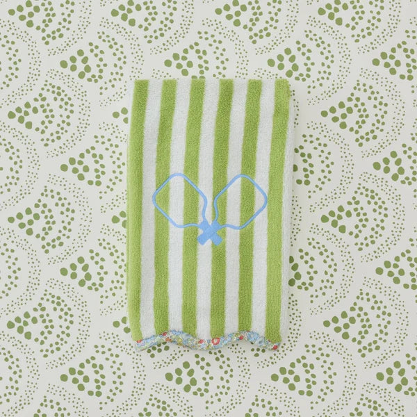 Lawn Striped Scalloped Tennis Towel | Paddles