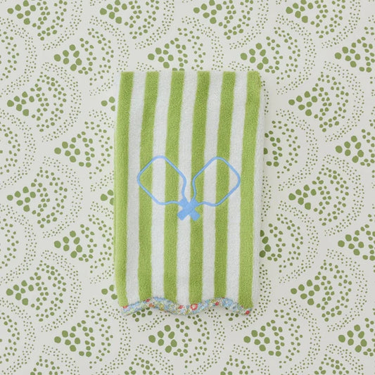 Lawn Striped Scalloped Tennis Towel | Paddles