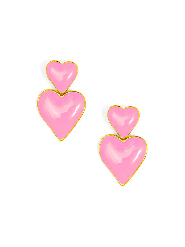 Enamel Stack Heart Drop Earring