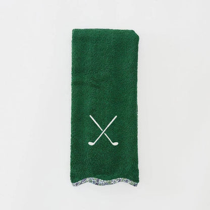 Scalloped Golf Towel | Green Terry Clubs