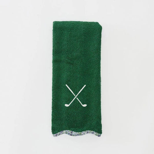 Scalloped Golf Towel | Green Terry Clubs
